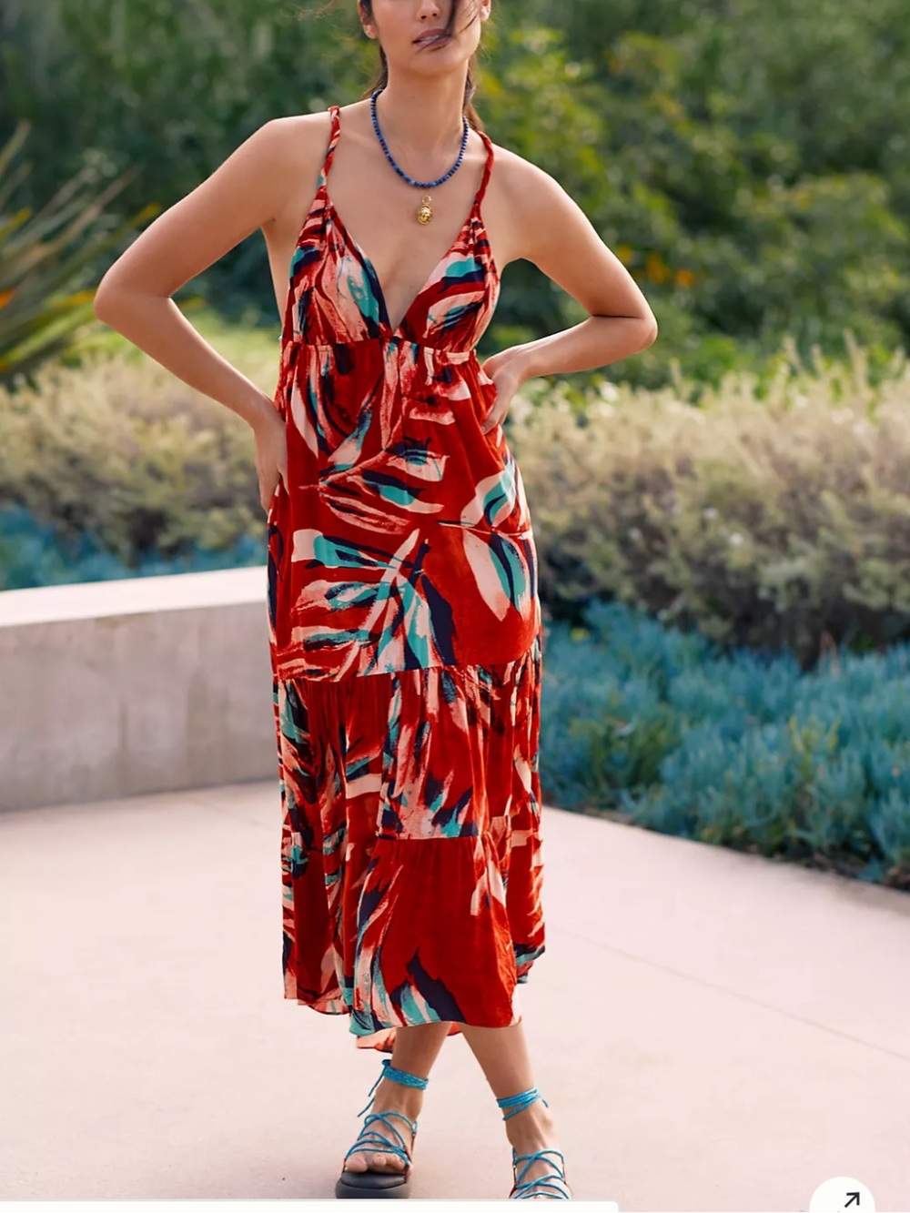 Anthropologie Danika Tropical Print Dress